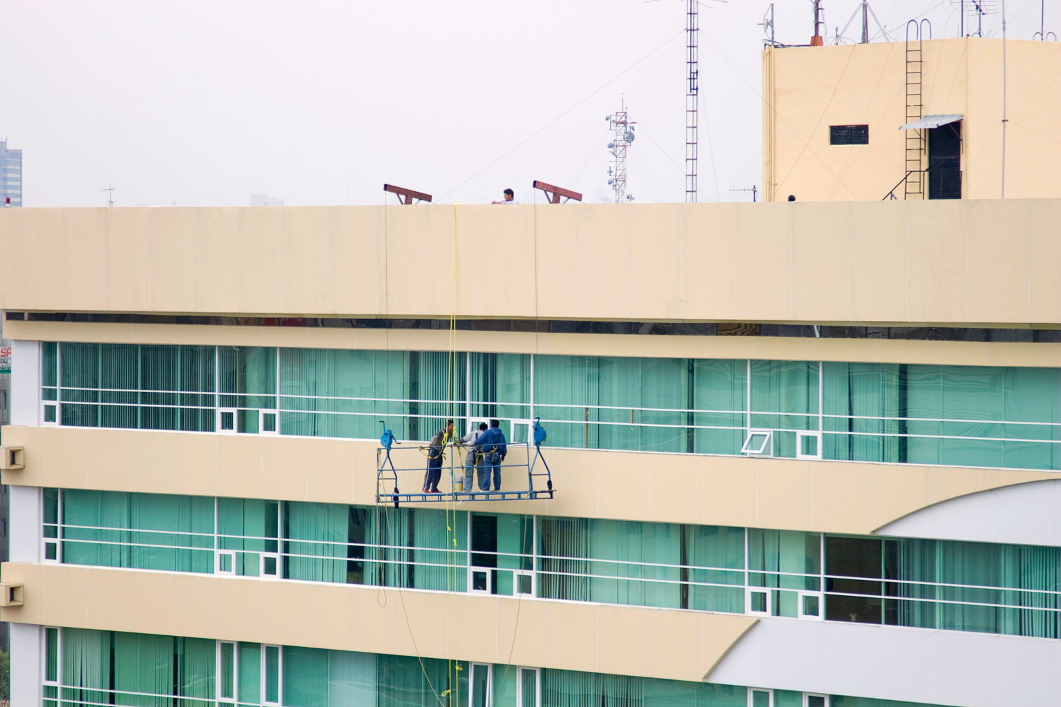 cleaning the facade