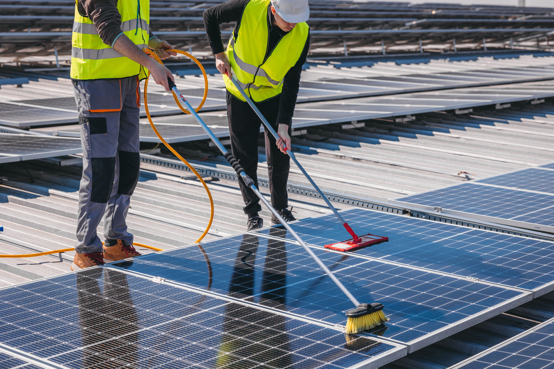 Solar panel cleaning