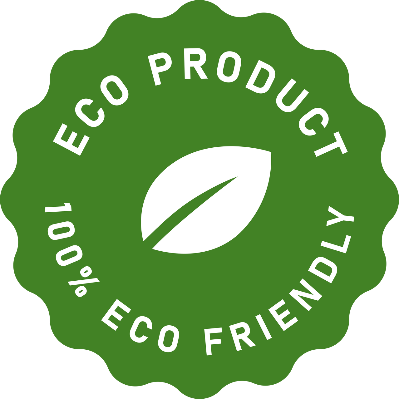 Green eco product eco-friendly black white stamp label for environment ecological sticker tag